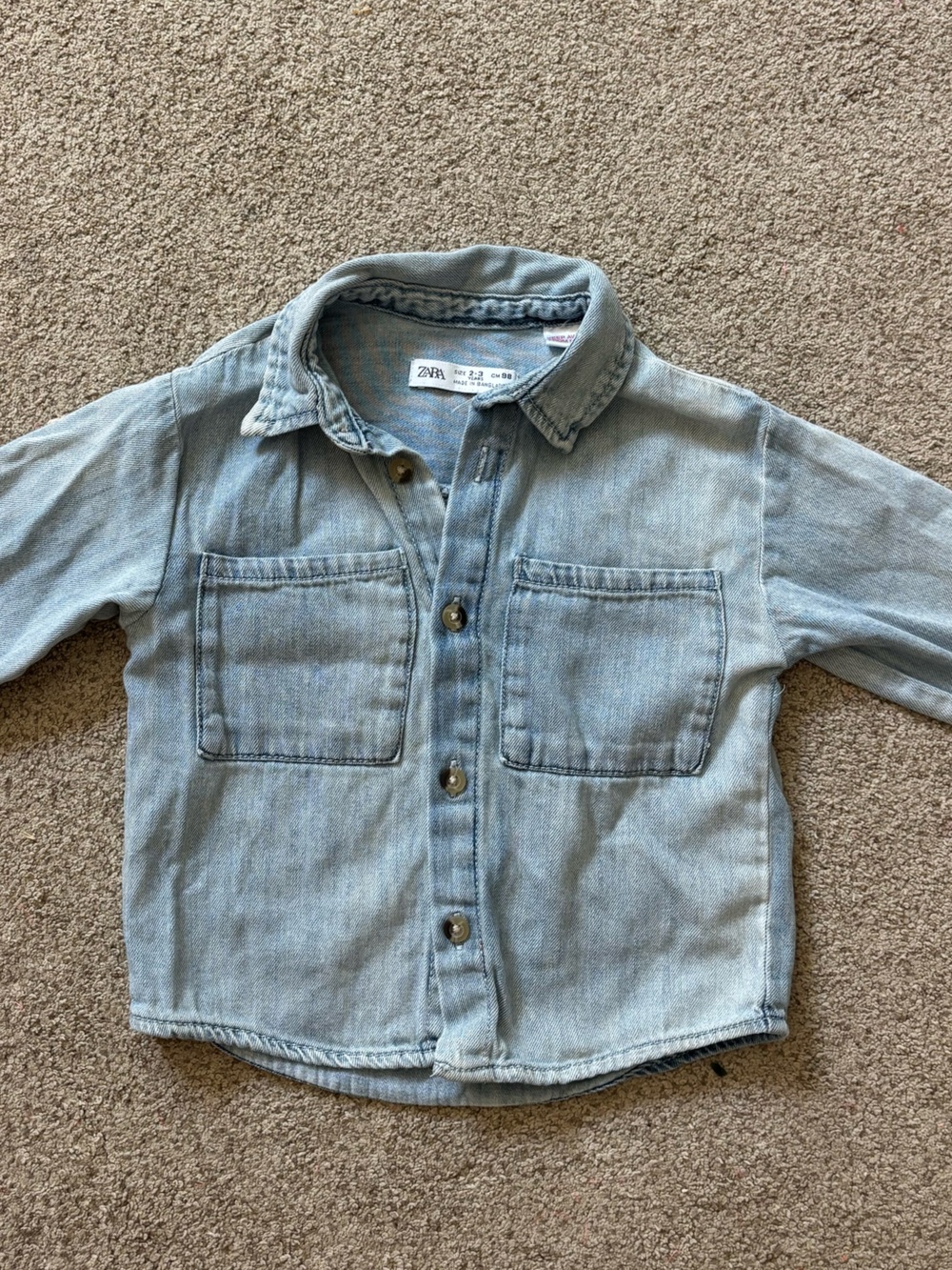 Zara Light Blue Washed Denim Shirt Jacket